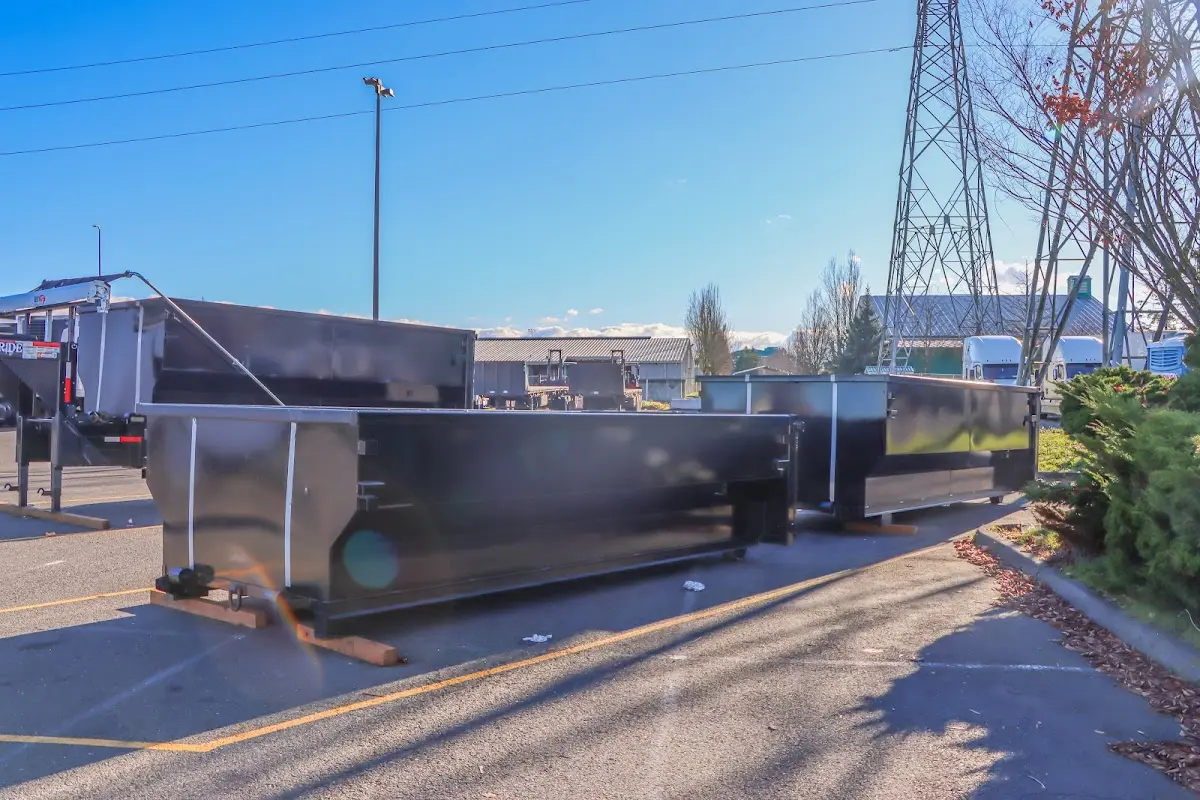 Roll-off dumpster ready for waste disposal at job site for Construction Dumpster Rental in Pottsville